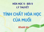 Tính chất hóa học của Muối, điều kiện xảy ra phản ứng trao đổi ion trong dung dịch - Lý thuyết Hóa 9 bài 9
